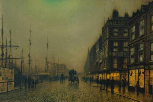 Atkinson Grimshaw Liverpool Quay by Moonlight oil painting picture
